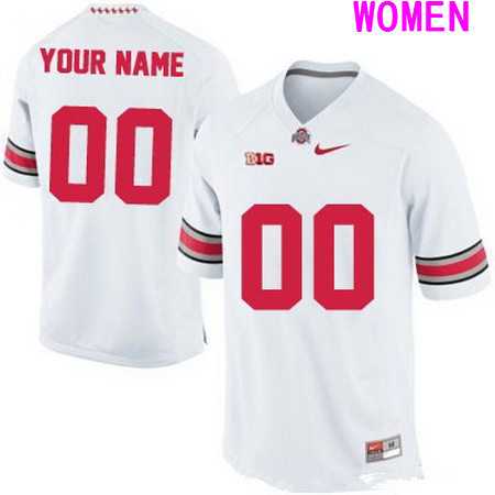 Womens Ohio State Buckeyes Customized College Football Nike 2015 White Limited Jersey